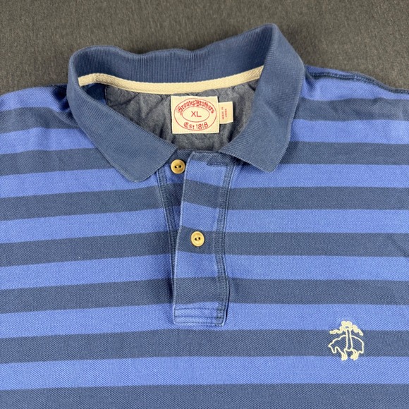Brooks Brothers Other - Brooks Brothers Mens XL Blue Striped Pique Polo Shirt Short Sleeve Golden Fleece